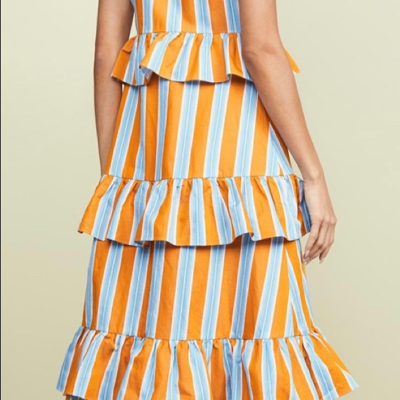MDS Stripes Cotton Soirée Dress - Picture 4 of 8